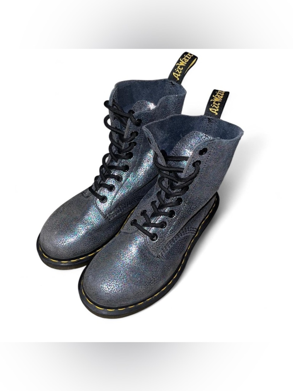 Dr. Martens Pascal Glitter Iridescent Lace Up Combat Boots Women’s 6
